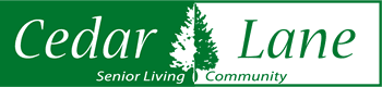 A green and white logo for the living company.