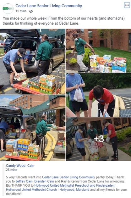 A collage of photos with people loading boxes.